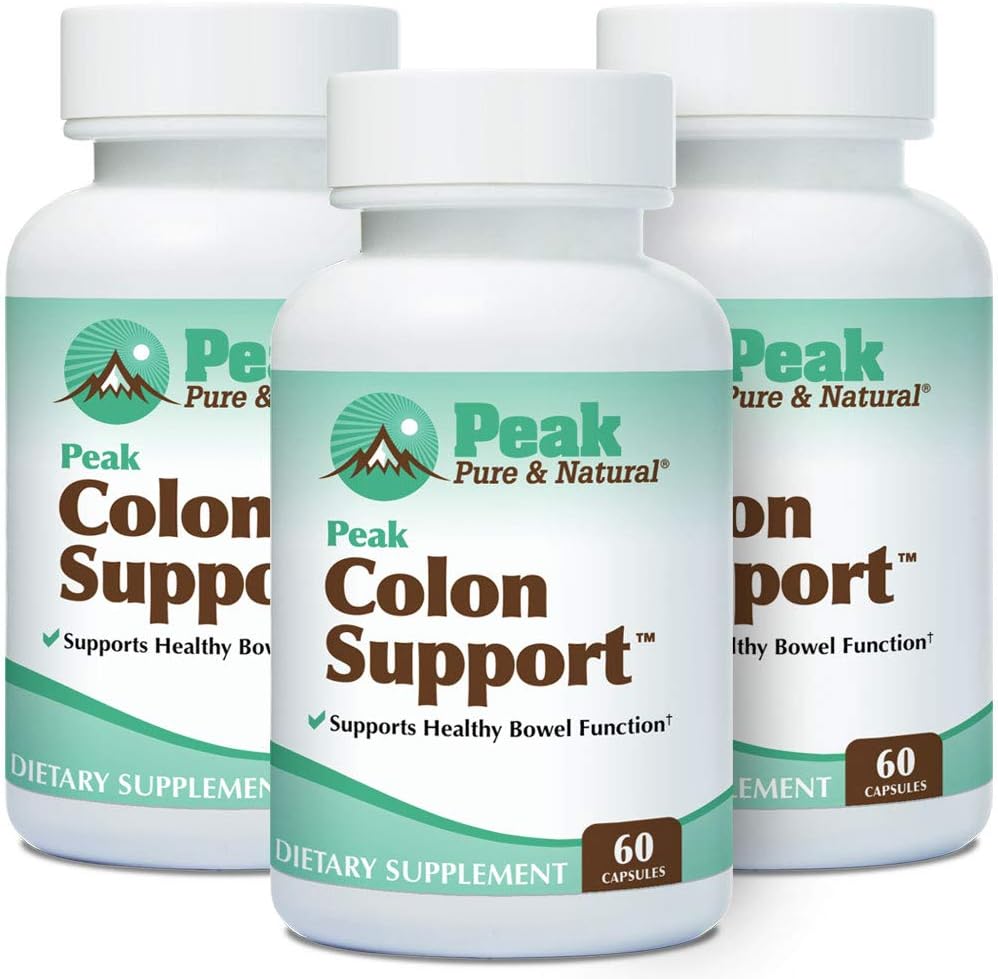 Peak Pure & Natural Colon Support - Kolon Temiz ve Detox Supplement for Digestive Health - Gut Health Support with Inulin and Senna Leaf Extracts - with Fiber, Prebiyotiks, and Probiyotiks - 3 Pack