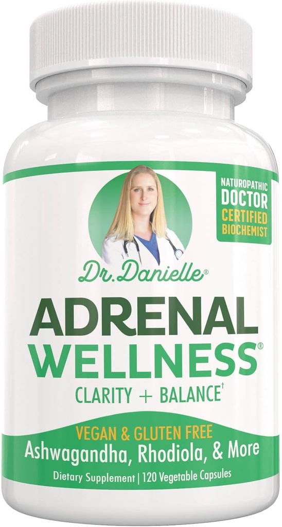 Adrenal Wellness Ashwagandha & More - Organik Zihin, Dr. Danielle tarafından Vücut Desteği, 120 Capsules