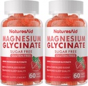 Μαγνήσιο Γλυκινικό Gummies 1000mg - Συμπλήρωμα μαγνησίου χωρίς ζάχαρη με βιταμίνη D, B6, CoQ10 για υποστήριξη ηρεμίας & ύπνου - 120 Gummies Φράουλα -2 Pack
