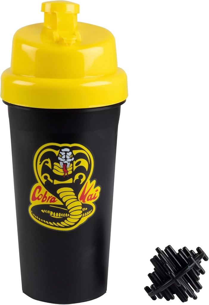 Karate Kid Cobra Kai 25oz Shaker Şişe w/Blender Mixer Ball - İç Ölçmeler, Fliptop, Leakproof Vida Lid- Par Protein Toz, Spor İçgörüleri, Shakes, Smoothies - Resmi Lisanslı Lisans