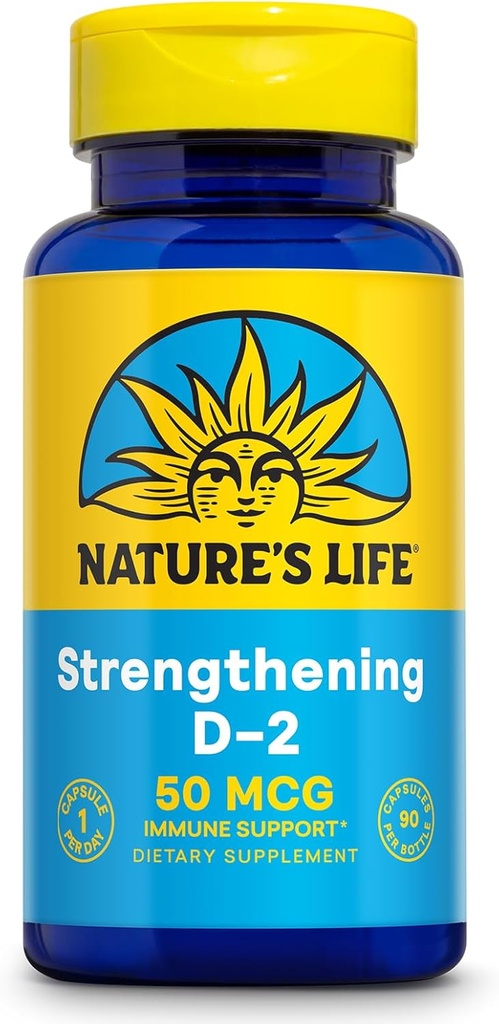 Nature's LifeBoosting Vitamin D2 2000 IU As Ergocalciferol - Immune Support Supplement - Vitamin D Support fordis Abors, Bone Health - 60-Day Garanti, 90 Serv, 90 Vegetarian Capsules