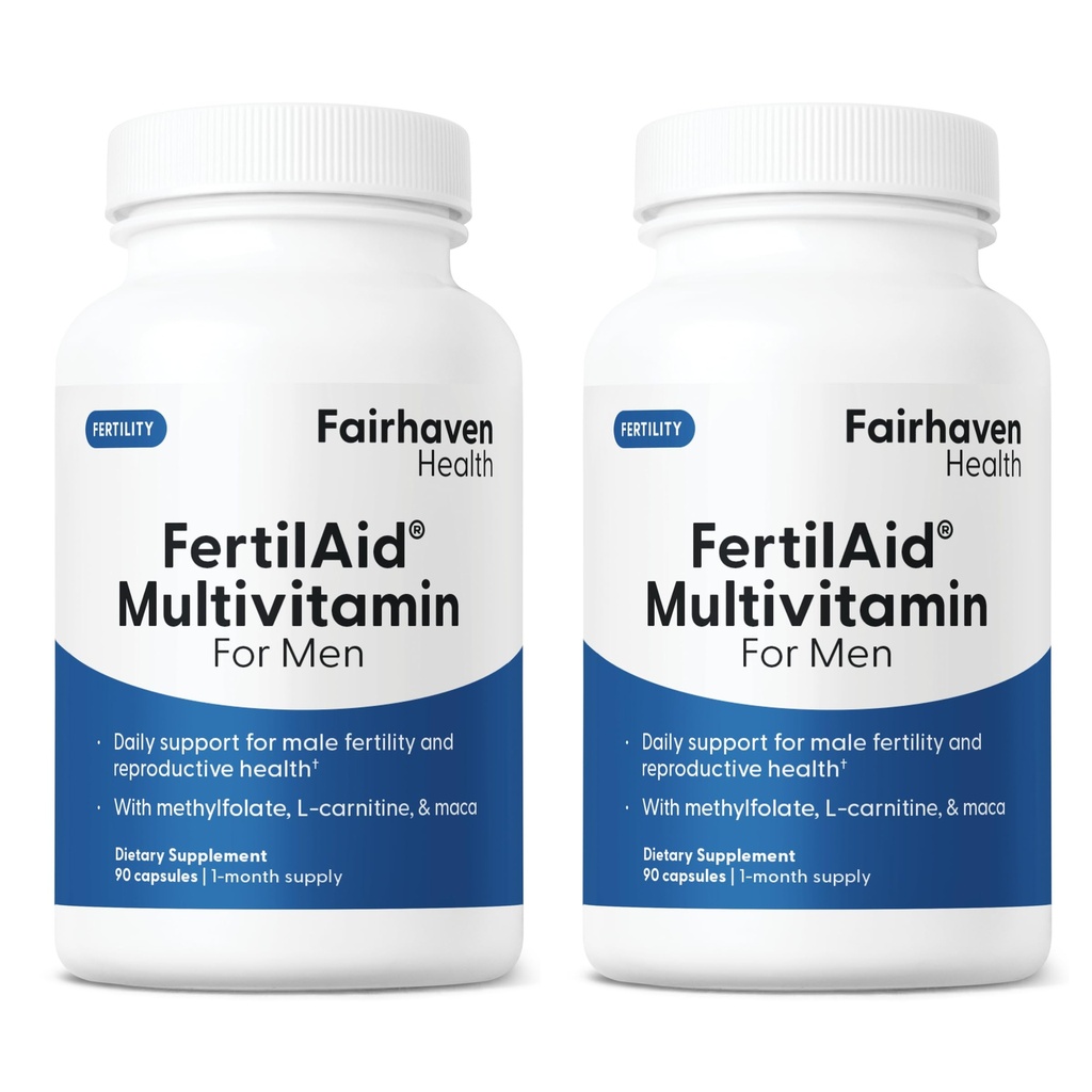 Fairhaven Health FertilAid for Men Fertness Supplements for Men Two Moon Supply | Count, Mottitude Support Pre-Conception for Him | Erkek Fertness Support L-carnitine, çinko | 2 Şişes
