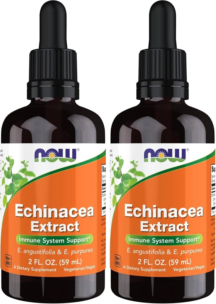 NOW Συμπληρώματα, Echinacea εκχύλισμα υγρού με σταγονόμετρο, ανοσοποιητικό σύστημα υποστήριξη *, 2-Ounce (πακέτο του 2)