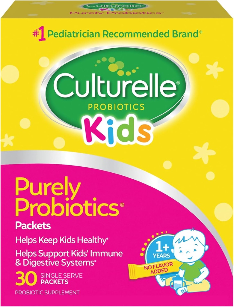 Culturelle Kids Daily Probiotic Packets for Kids, (Ages 3+) - 30 Count - Από το 1 Pediatrician-Recommended Brand – Flavorless Daily Probiotics for Digestive Health & Immune Support