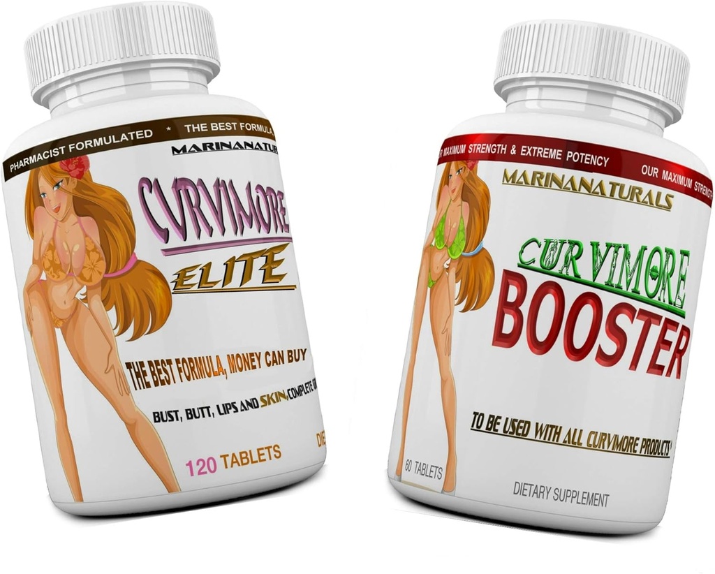 CURVIMORE Elite Full Start KIT Advanced Mother Enlargement, Butt Advancedment, Bust Geliştirilmiş, Booty Geliştirilmiş, Lip Plantping & Skin Darning Pills – Daha Büyük Kadın, Hips & Glutes. 1-Month