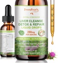 GREENPEOPLE Liver Cleanse Detox & Repair Drops - Συμπλήρωμα ήπατος w/Milk Thittle Silymarin, Artichoke & Dandelion για το συκώτι Detox & Υποστήριξη- 16x Ισχυρό βότανα-Nutrients - 2Fl Oz Φυσική Γεύση