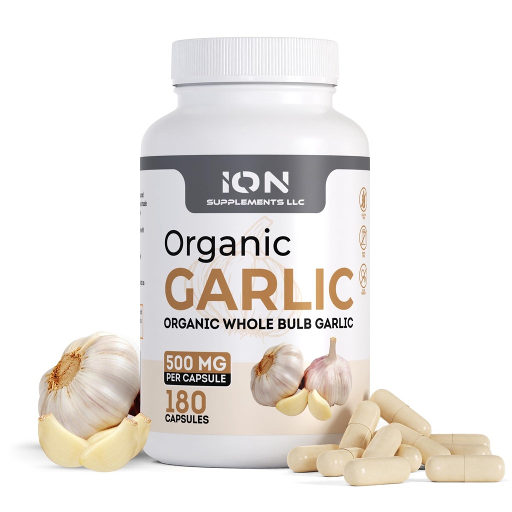 Ion Supplements | Herbal Organic Whole Bulb Capsule Capsules | 500 mg per Cap, 180 Caps | No Fillers veya Flow Agents | 100% Natural Roots