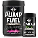 PMD Sports Ultra Pump Insan Yakıtlığı - Pre Workout – Pink Lemonade (30 Hizmet) Spor Omega Cuts Elite Thermogenic Fat Burner (90 Softgels)