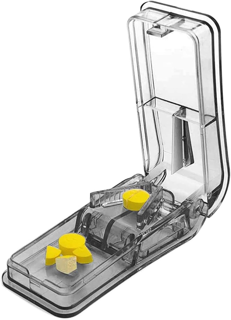 Küçük veya Büyük Pills için Pill XS. En İyi Çok Pill Splitter Ever! ABD'de Tasarım. Pill Box olarak çiftler. Tiny Pills için uygun değil. Kokteyl Pill Holder as a Bonus. (Gray)