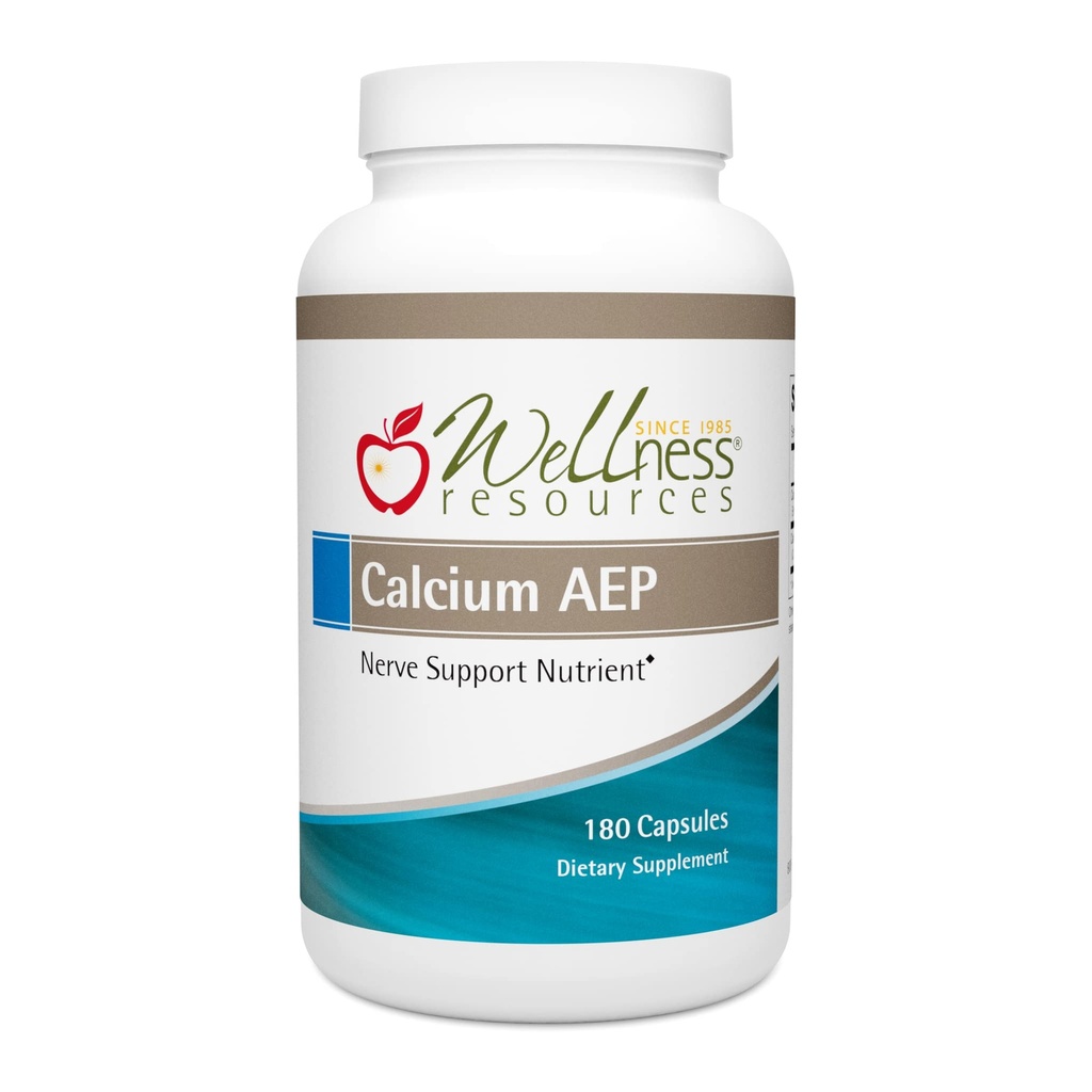 Wellness Resources Calcium AEP - Nerve Support Supplement for Cellular Protection, Longevity, Cell Membrane Health, Myelin Sheath Support - 925mg Ca-2-AEP Per Capsule - 180 Capsules