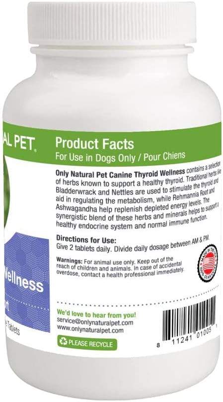 Only Natural Pet Canine Thyroid Wellness Supplment for Dogs - 90 Chewable Tablets