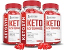 Justified Laboratories (3 Pack Ketosyn Keto ACV Gummies Advanced Formula 1000MG Ketosyn Keto Gummies Apple Cider Vinegar Formulated with Pomegranate Beet Buice Powder B12 Vegan Non GMO 180 Gummys