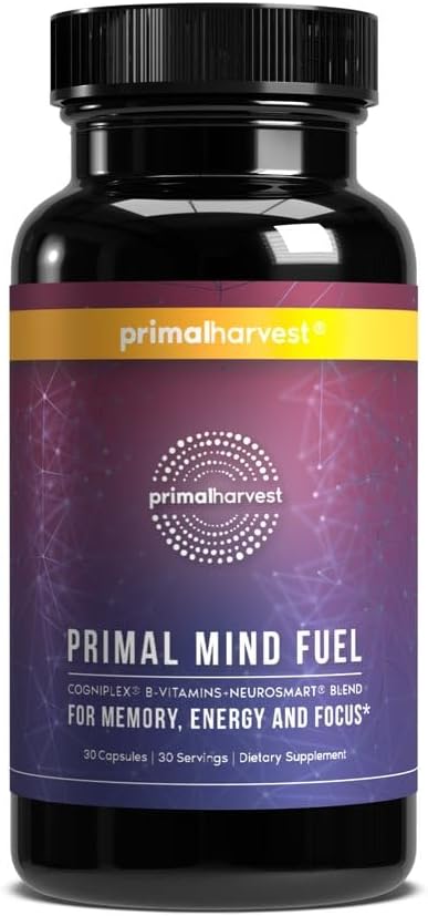 Beyin Tamamı Primal Harvest, Primal Mind Focus, Energy, Clarity ve Brain Health 30 Capsules Nootropics Brain Support Supplement for Men and Women