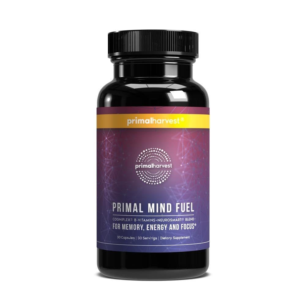 Beyin Tamamı Primal Harvest, Primal Mind Focus, Energy, Clarity ve Brain Health 30 Capsules Nootropics Brain Support Supplement for Men and Women