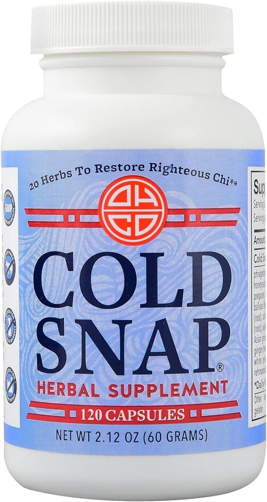 Cold Snap - Chinese Herbal Supplement for Deep-Level Immune Support - Immune System Booster with 20 Natural Ingredients Including Ginseng & Ginger - Fast Acting for Sudden Issues - 120 Capsules