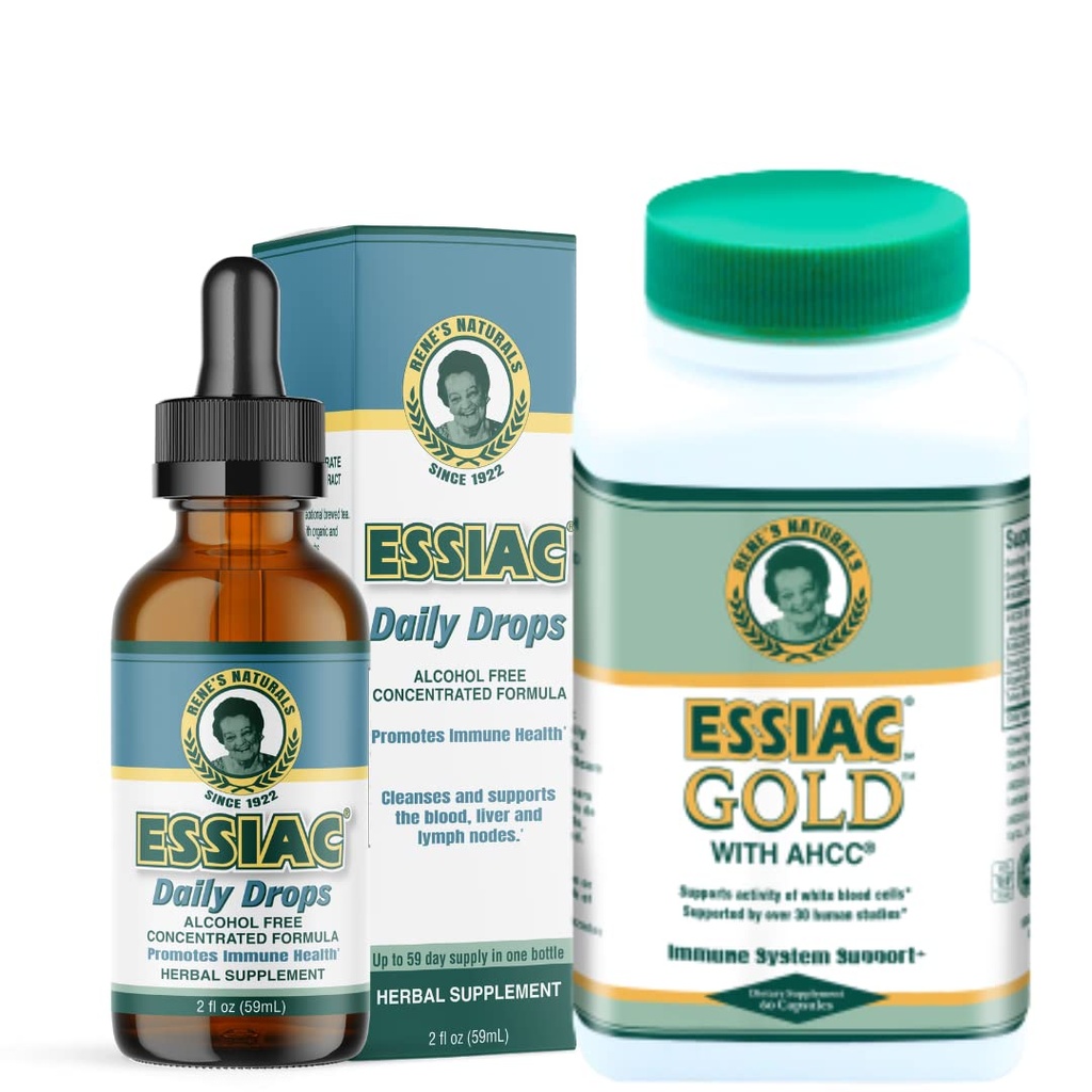 Essiac Power Sche Tea Daily Drops Gold w/AHCC Mushroom Extract! | Boost Immune System