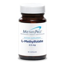 MethylPro L- Methylfolate 2, 5 mg - L Φολικό μεθύλιο, συμπλήρωμα μεθυλοφολικού οξέος για γυναίκες & άνδρες, μεθυλιωμένη βιταμίνη B9 (5- MTHF) για την υγεία του εγκεφάλου, εστίαση, και ηρεμία - 30 κάψουλες (Pack of 1)