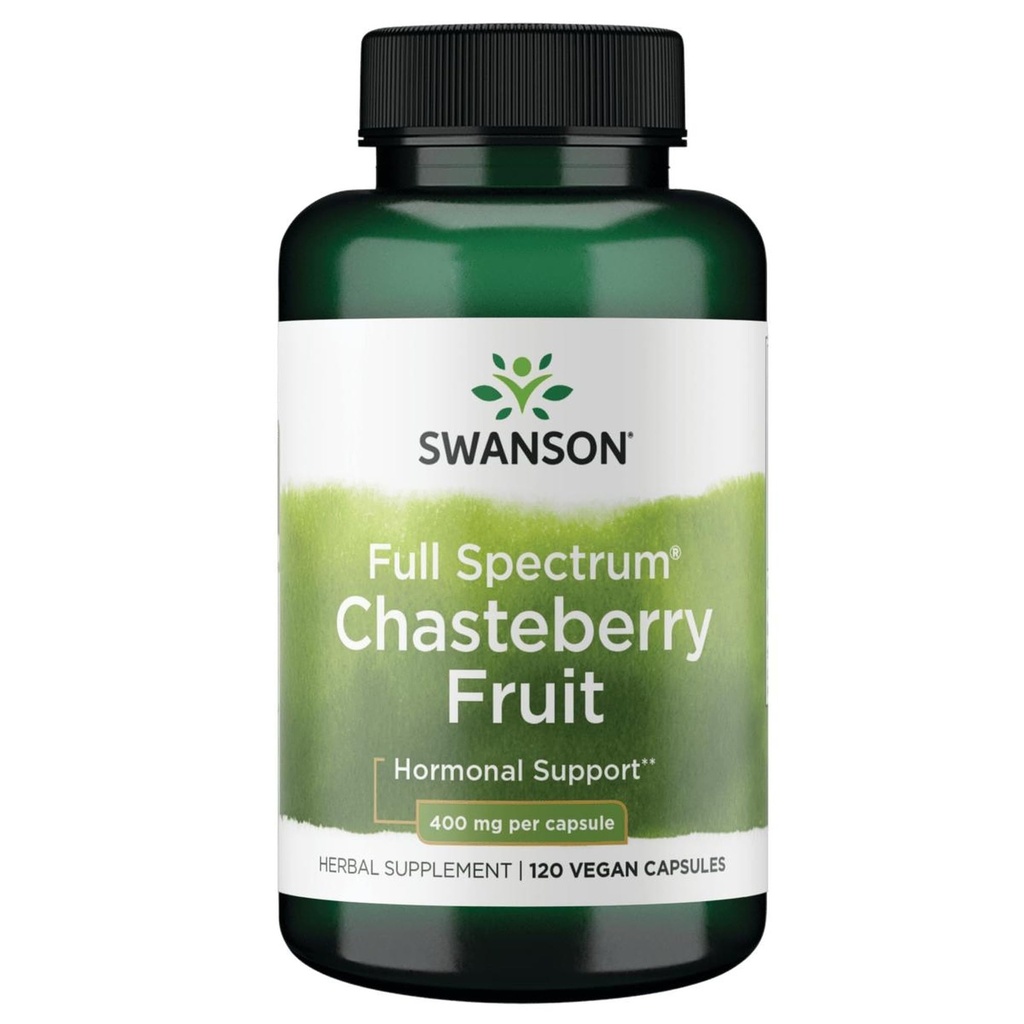 Swanson Chasteberry Fruit - Herbal Supplement Promoting Women's Health & Menopausal & Menstrual Support - May Support Balance & Skin Health - (120 Capsules, 400mg Each)
