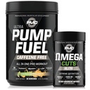 PMD Sports Ultra Pump Yakıt Caffeine Free - Pre Workout – Rainbow Sherbet (30 Hizmet) Spor Omega Cuts Elite Thermogenic Fat Burner (90 Softgels)