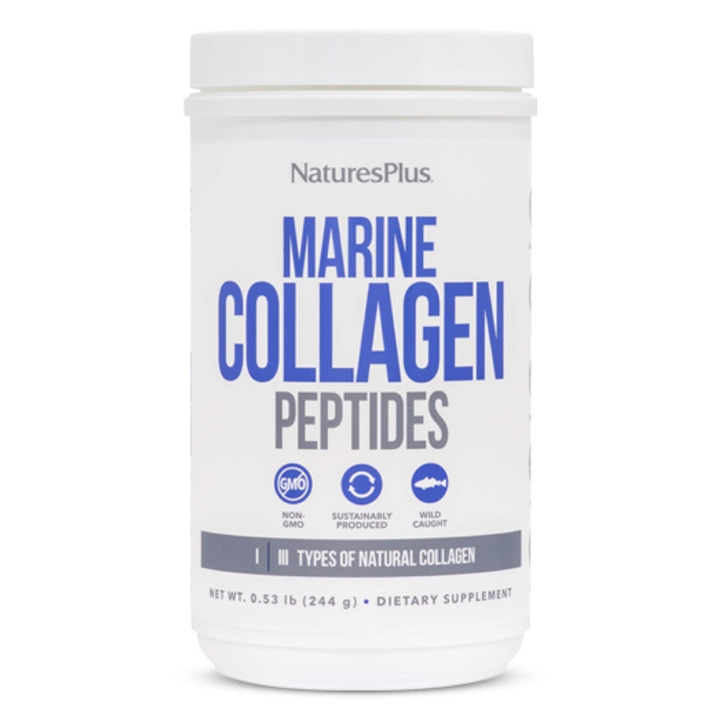 NaturesPlus Marine Collagen,, Unflavored - 0,54 lb - Saç, Skin, Nail & Ortak Sağlık, Immune System Support - Gluten Free, Non-GMO - 20 Servisler