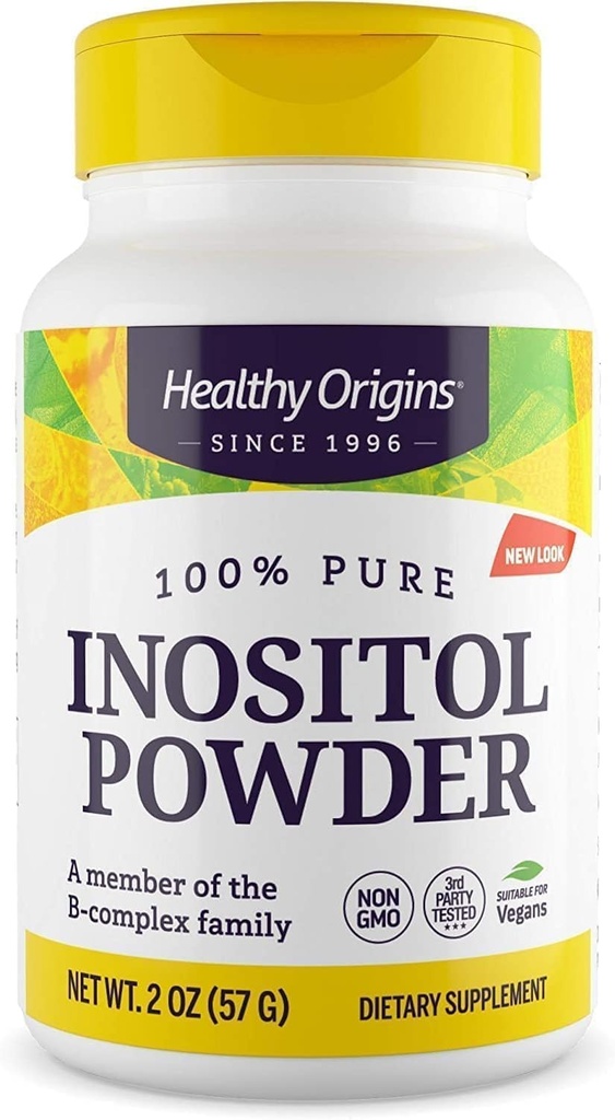 Healthy Origins Inositol Powder, 56,7 g - για την υγεία του δέρματος, των μαλλιών και των νυχιών - Βιταμίνη B8 συμπλήρωμα σκόνης - μέρος της οικογένειας B Complex - Vegan, μη ΓΤΟ & χωρίς γλουτένη συμπλήρωμα - 2 Oz