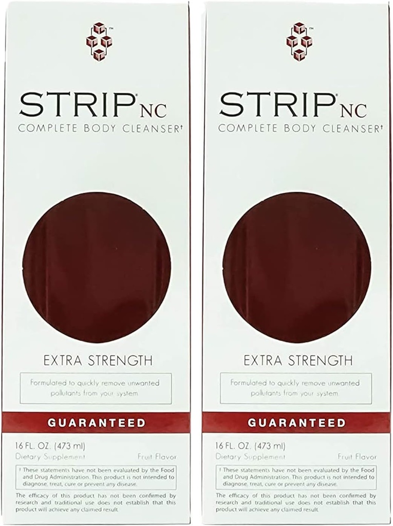 Wellgenix Strip NC Herbal Cleanse Detox Drink-Extra Strength Body Cleanser Liquid - Fast Active & Deep System Cleanser- Fruit Punch 16oz (Pack of 2)