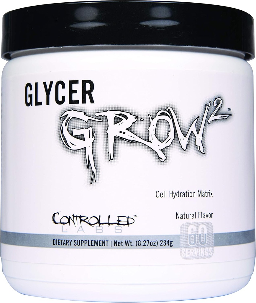 CONTROLLED LABS GlycerGrow 2, Cell Volume ve Vascularity, Helps improve Endurance, growth and Recovery, Helps maintain Workout Intensity, 60 Services, Unflavoreded