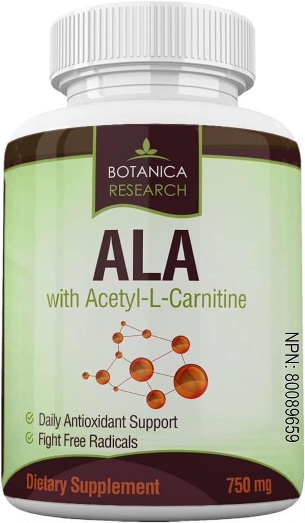 Acetyl L Carnitine ile Alfa Lipoic Asit - ALA ALC Anti Aging Health & Wellness Formula Nerve Health, Ting Feet, Hands, Lim 60 Vitamin Komplek Kapsülleri