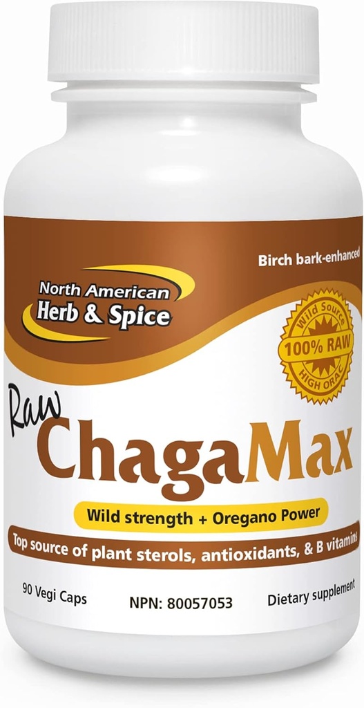 Kuzey Amerika Herb & Spice ChagaMax - 90 Capsules - Adaptogen, Adrenal Destek, Endurance & Stamina - Chaga Wild Mushroom Supplement, Whole Food Herbs - Non-GMO - 90 toplam hizmet