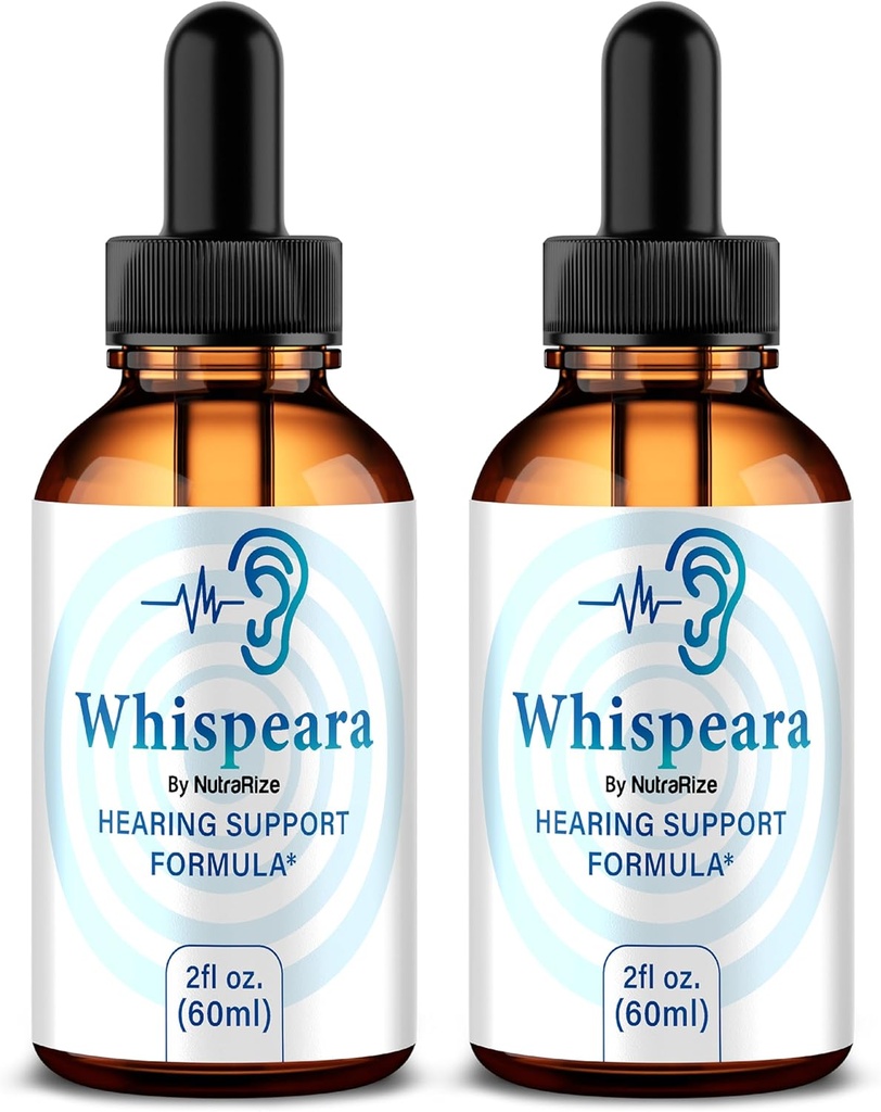 (2 Pack) Whispeara Drops - Official Whispeara to Support Healthy Hearing, Focus and Performance, All Natural Whispeara Hearing Support Formula, Premium Whispeara Gotas Review (60 Servings)