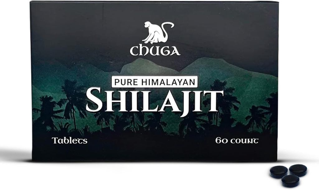 Chuga Pure Himalaya Shilajit Tabletleri Erkekler ve Kadınlar için | Organik Shilajit 16.000 Ayak | ABD'de Test Edildi, 75+ Fulvic Acid, Grade A, Immune ATM, Shilajit Tabletler, 60 Hizmetler (1)