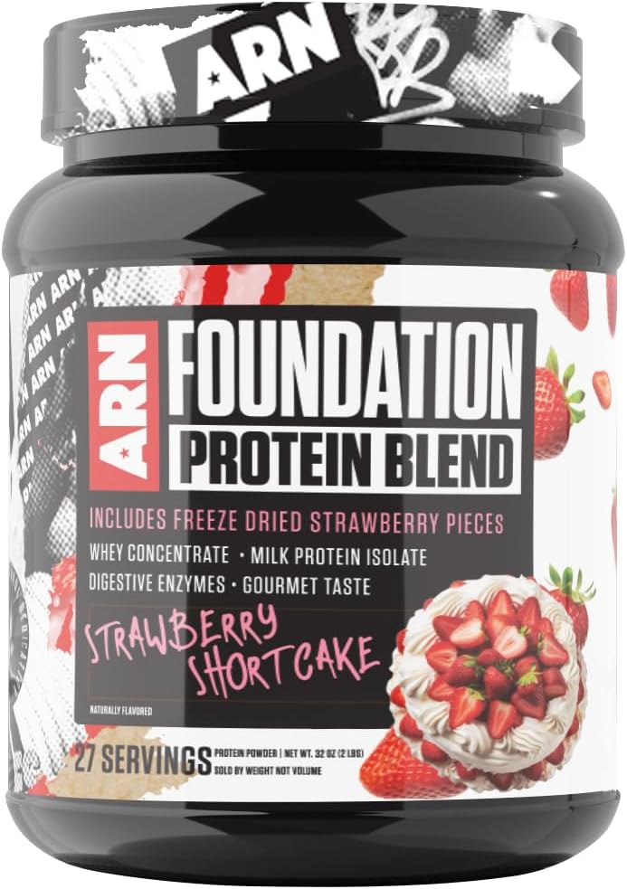 Arms Race Nutrition | ARN | Foundation protein Mix (2 Pounds, Strawberry Shortcake)