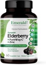 EMERALD LABS Elderberry Plus - Digestive & Immune Support with European Elderberry Extract, C as PureWay-C & Albion Chelated çinko - Vegan & Gluten-Free - 60 Sebze Capsules (30-Day Supply)