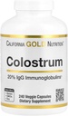 California Gold Nutrition Colostrum συμπυκνωμένο Bovine Pre-Milk συμπλήρωμα που διαθέτει ανοσοσφαιρίνες - Ανοσολογική υποστήριξη - Χωρίς γλουτένη, μη-GMO, Όχι αντιβιοτικά - 240 κάψουλες λαχανικά