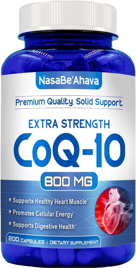 CoQ10 800 mg Capsules | Vegan Friendly Coenzyme Q10 800 mg Easy Abors Ubiquinone Supplement for Skin Heart and Energy Support | Made in the USA in cGMP Olanaklar (100 Hizmet)