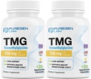 Safgen Laboratuvarları TMG 750 mg - [Yüksek Potency] Tri Metilglycine Supplement – Encourages Sağlıklı Homocysteine Seviyeler, Non-GMO, NO Gluten ve Dairy | Made in USA - 2 Pack - Total 240 Vegetarian Capsules