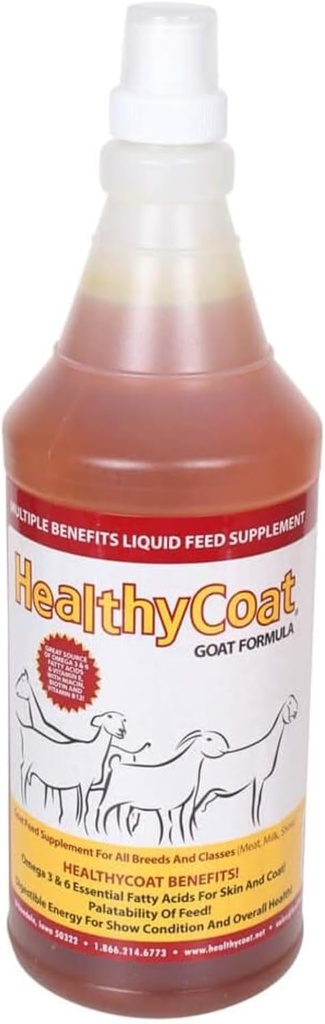 SağlıklıCoat Goat Formula: Quart. Skin, Coat, Body Durum, Allergies, Immune System, Milk Production.