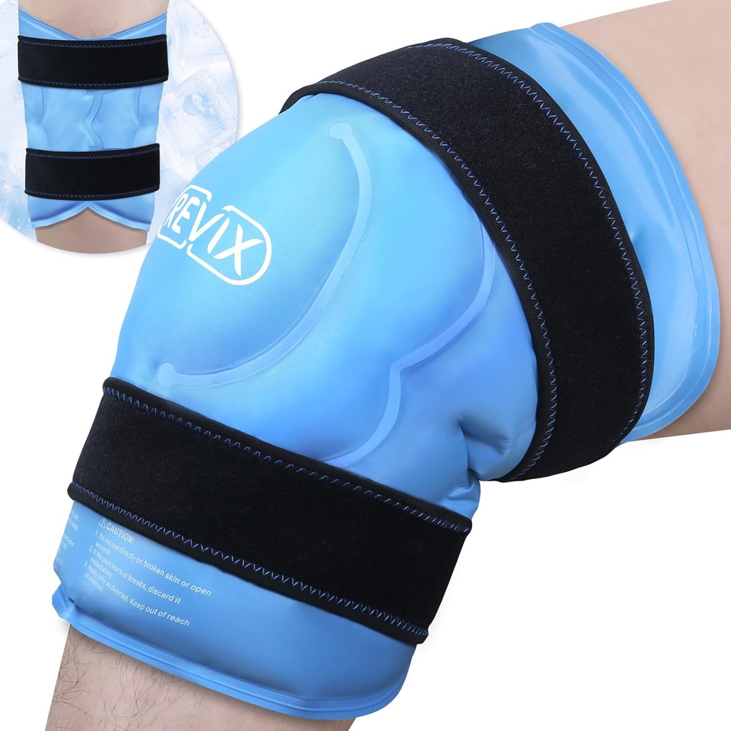 REVIX 20' XXXL Diz Buz Paketi Entire Dizleri, Ekstra Büyük Buz Paketi Leg Discomfort Reducing, Cold Compress Therapy, Reusable Ice Rolls for Back, Omuz Rahatlama, Post-Workout Recovery