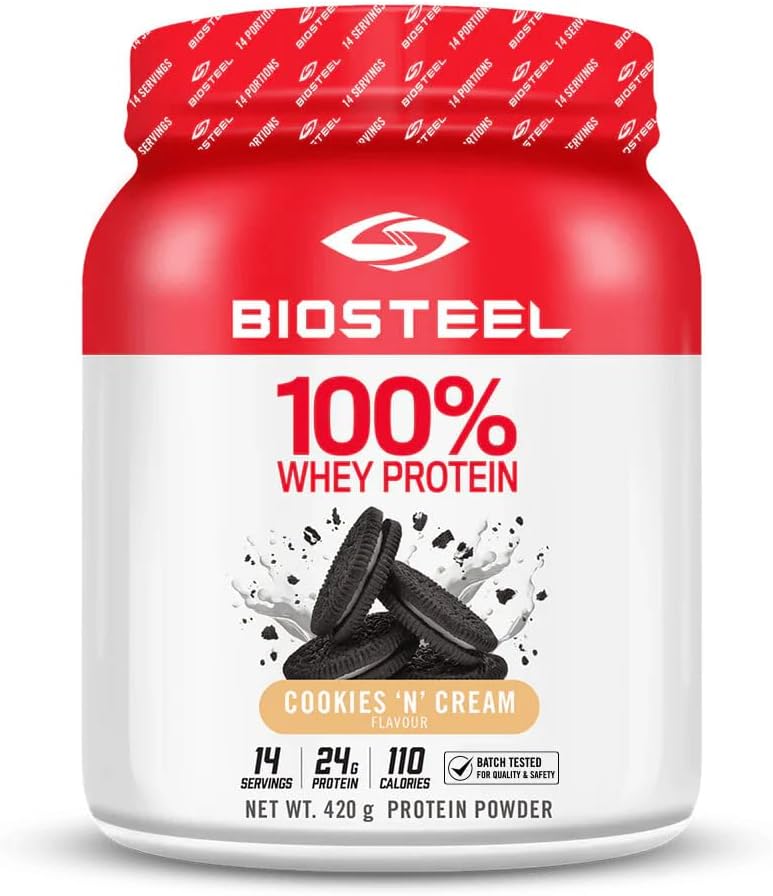 BIOSTEEL 100% Whey Protein Toz - Kurabiyeler ve Krem, 14 Hizmet, 24g Protein, Pro Sporcular için Whey Protein, Sugar Free, rBGH Free, Non-GMO, Geliştirilmiş Recovery ve Kas Building