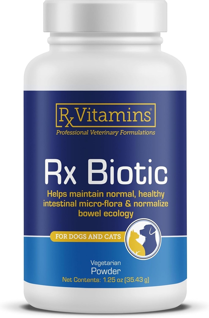 Rx Vitaminleri Rx Biotic - Köpekler ve Kediler için Probiyotik Toz - Köpekler Gut Health için Kediler ve Probiyotikler - Digestive Health için Köpek Probiyotikleri - 1.25oz