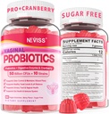 Vaginal Probiyotiks Gummies for Women PH Balance, Odor Control with Prebiyotiks, Cranberry, D-Mannose, Feminine Health Vaginal Flora, Urinary Tract, Yeast, Digestive Support, Sugar Free,60Cts