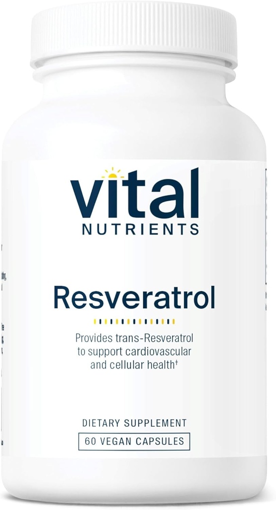 Vital Nutrients Resveratrol | Ultra High Potency Antioksi | Trans Resveratrol for Cardiovascular ve Hücre Sağlığı Desteği * | Vegan Tamam | Gluten, Süt ve Soy Free | Non-GMO | 60 Capsules