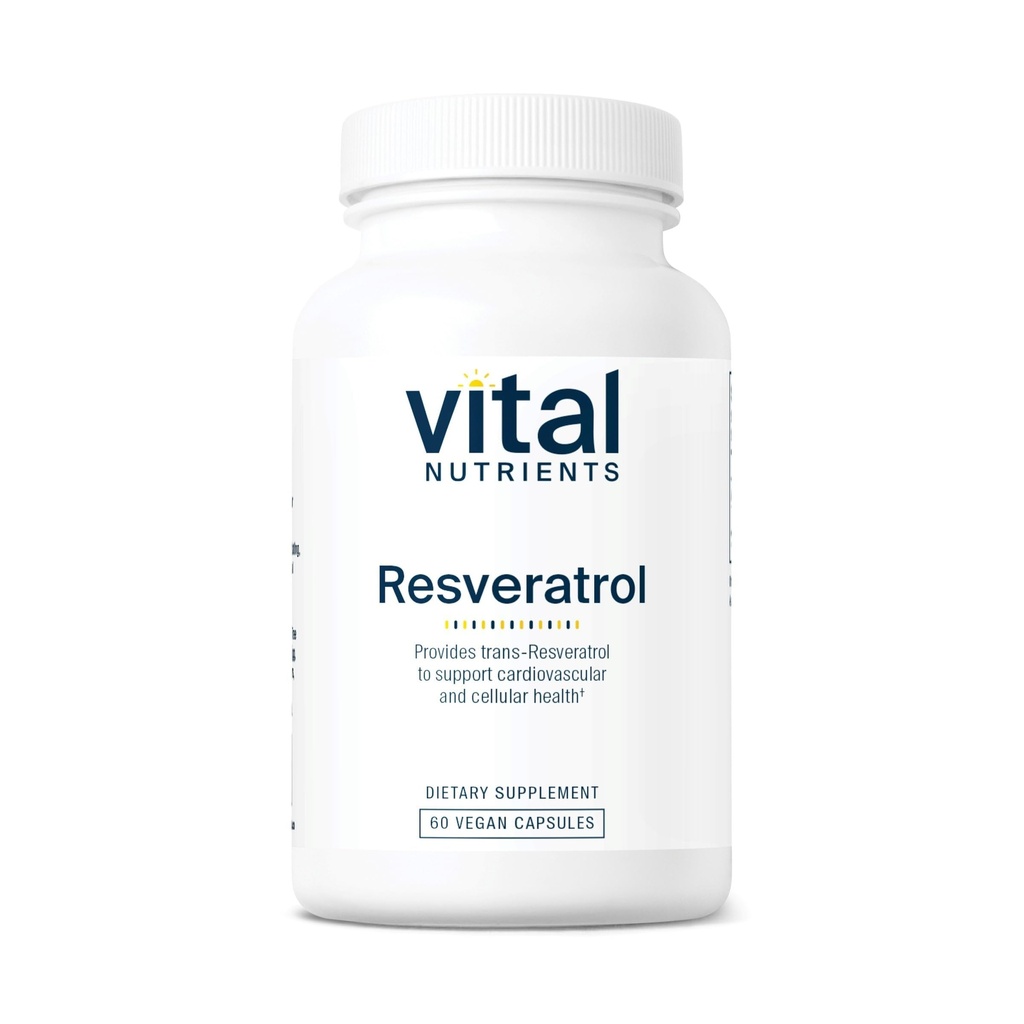 Vital Nutrients Resveratrol | Ultra High Potency Antioksi | Trans Resveratrol for Cardiovascular ve Hücre Sağlığı Desteği * | Vegan Tamam | Gluten, Süt ve Soy Free | Non-GMO | 60 Capsules