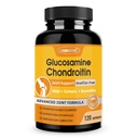 ZEBORA Glucosamine Chondroitin Κοινή υποστήριξη συμπλήρωμα, με MSM Turmeric Boswellia, Glucosamine Sulfate, Glucosamine Chondroitin MSM, για κοινές ενισχύσεις & ανακούφιση, 120 κάψουλες