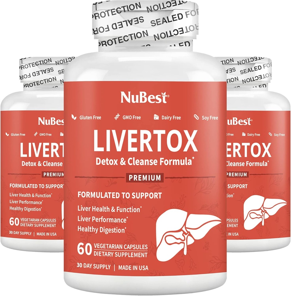 Nu Best LiverTox - Premium Liver Health Formula - Liver Cleanse, Detox & Tamir - Süt Butle, Choline, Beet, Turmeric, Artichoke & Dandelion - 3 Pack | 3 Ay Supply