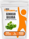 BulkSupplements.com Ginkgo Biloba Extract Toz - Ginkgo Biloba Leaf, Antioksit Kaynağı, Herbal Supplement - Gluten Free, 200 mg per Service, 1kg (2.2 lbs) (Pack of 1)