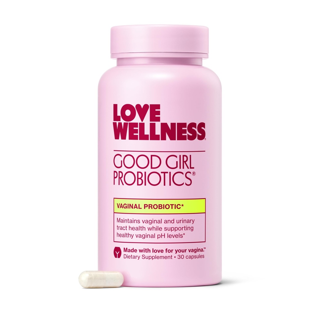 Love Wellness Good Girl Probiyotiks | Women's Vaginal Health & pH Balance Supplement | 9-Strain Probiyotik for Urinary Tract, Yeast, Odor & Immune Support | Gluten-Free | 30 CT, 30-Day Supply