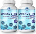 (2 Pack) Quercetin Gummies - Quercetin with Bromelain Vitamin C + çinko Vitamin D3 - Chewable Quercetin 900 mg Supplements - Quercetin for Kids and Yetişkinler (2)
