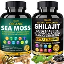 Bualle Sea Moss ve Shilajit Sche-Sea Moss 300 mg,Black Seed Oil 100mg,Ashwagandha 50mg,Ginger & Shilajit 300 mg,Rhodiola Rosea 100mg,Panax DW 50mg,All in 1 Supplements-USA Made(2 Pack)