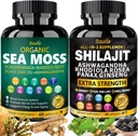 Bualle Sea Moss ve Shilajit Sche-Sea Moss 300 mg,Black Seed Oil 100mg,Ashwagandha 50mg,Ginger & Shilajit 300 mg,Rhodiola Rosea 100mg,Panax DW 50mg,All in 1 Supplements-USA Made(2 Pack)